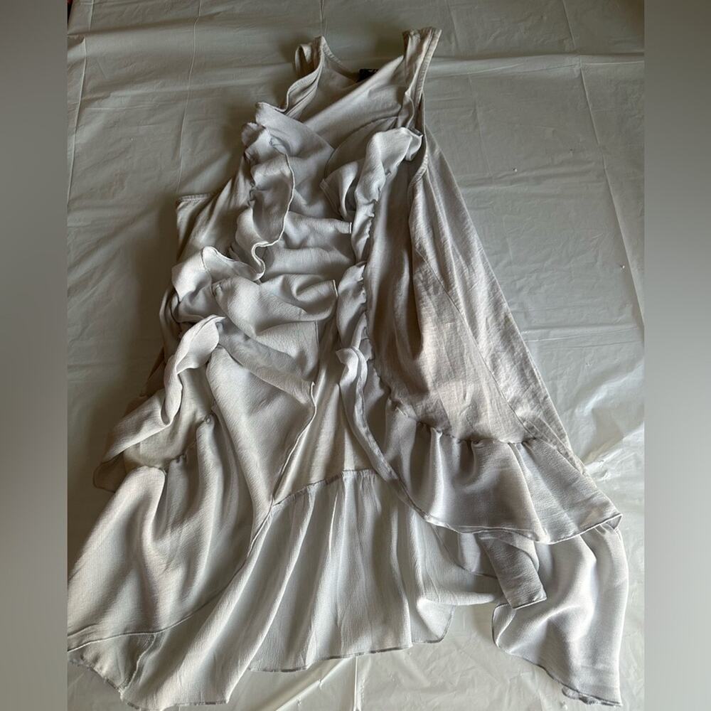 H&M Sliver Ruffled Sleeveless Blouse L
